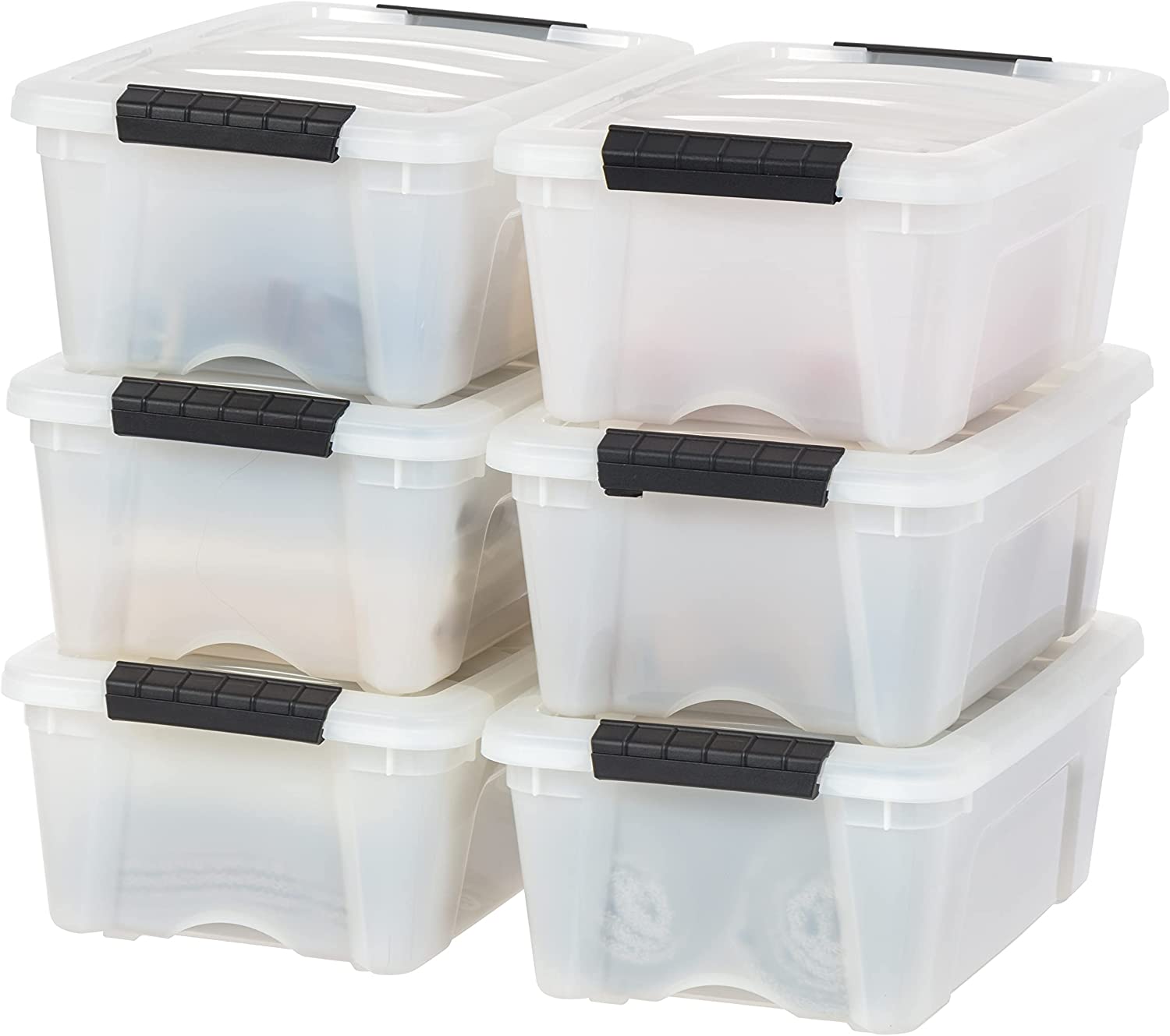 IRIS USA 12 Qt. Plastic Storage Container Bin with Secure Lid and
